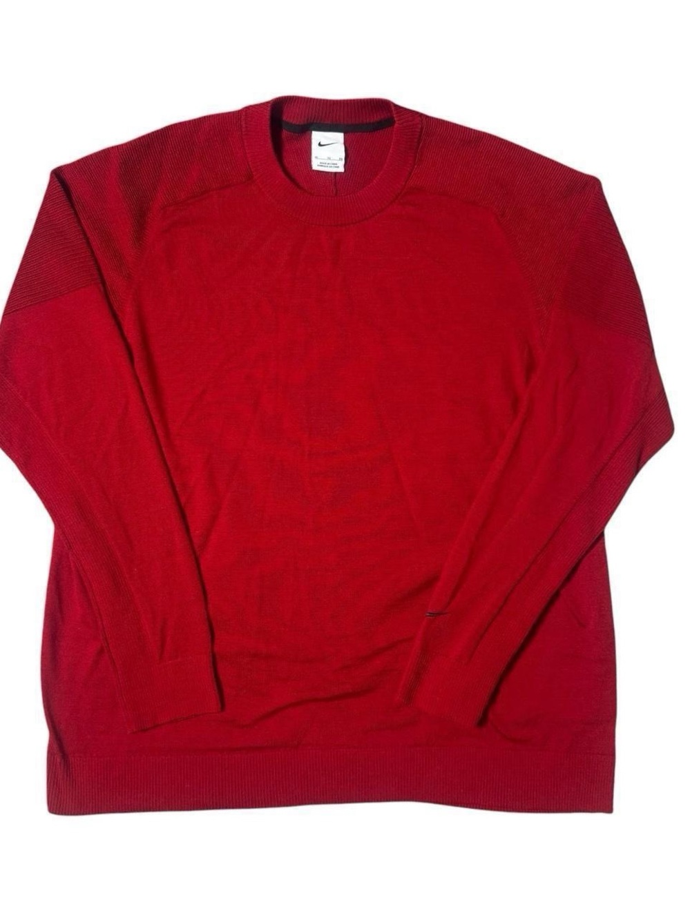Nike Tiger Woods Wool Blend Knit Golf Sweater Red Mens XL EUC CU9782-687